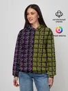 Женское худи / желто-фиолетовые иероглифы