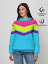 Женское худи / Цветные треугольники_голубой