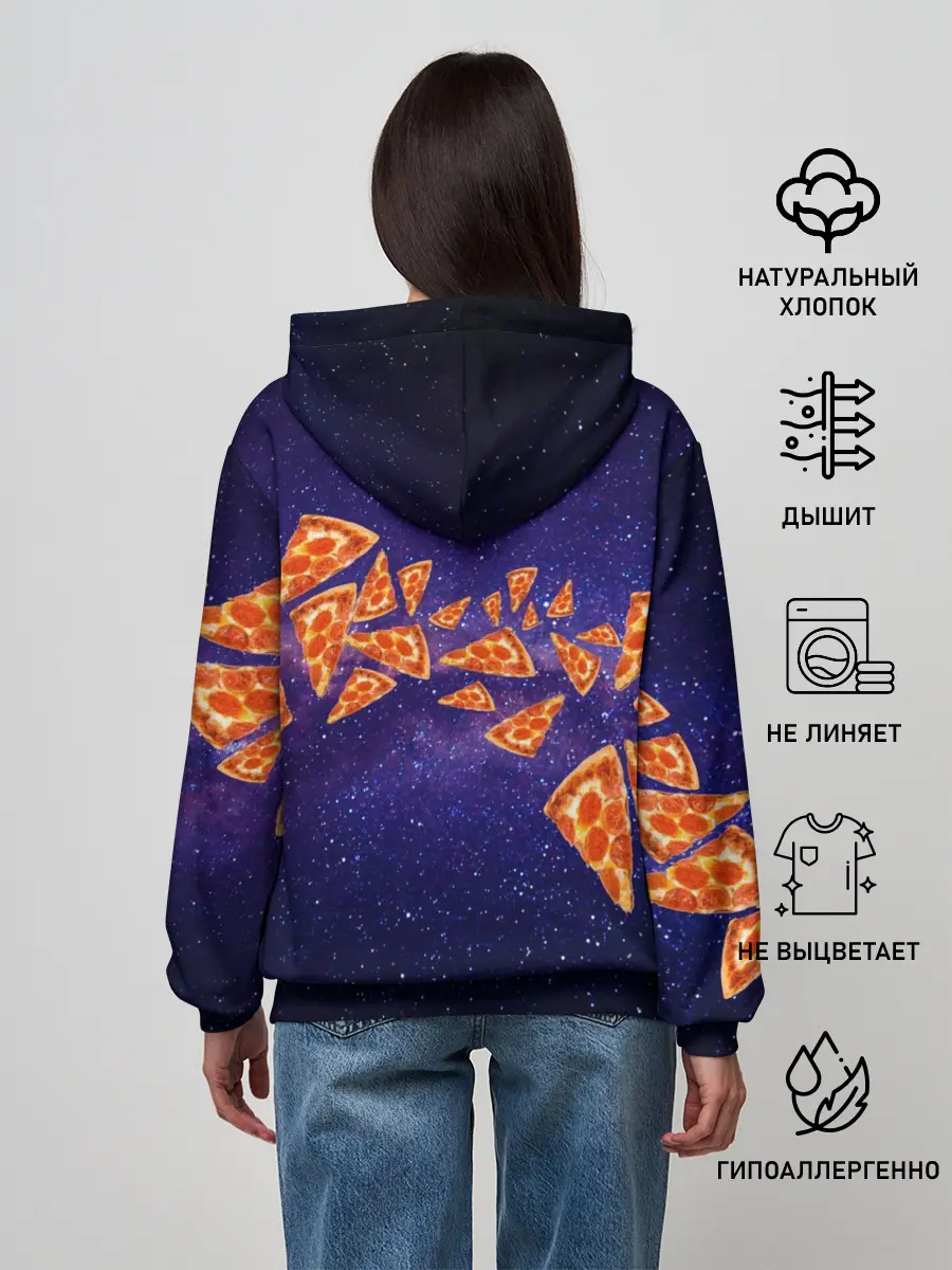 Женское худи / Пицца - Кот