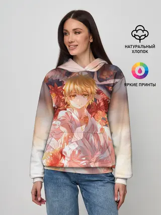 Женское худи / БЕЗДОМНЫЙ БОГ. Юкинэ в цветах