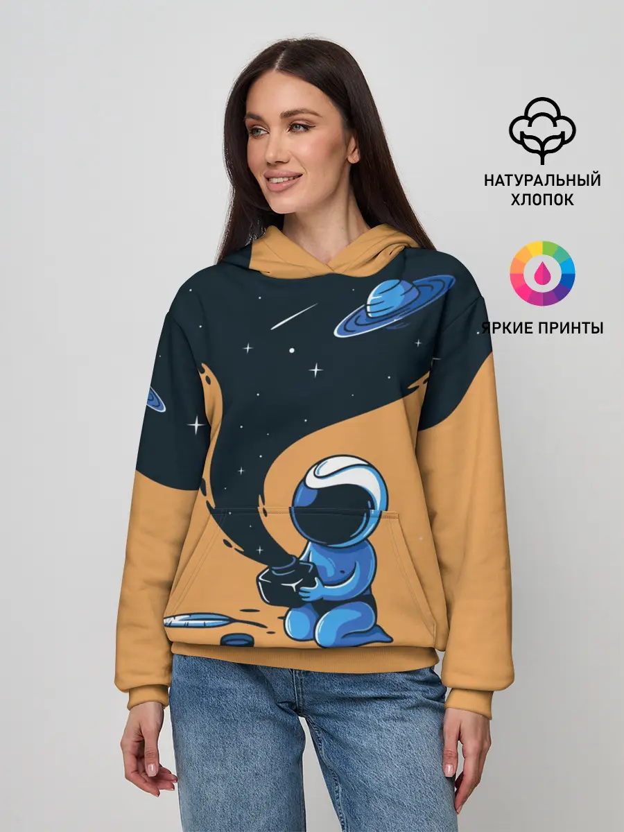Женское худи / Космонавт и чернила