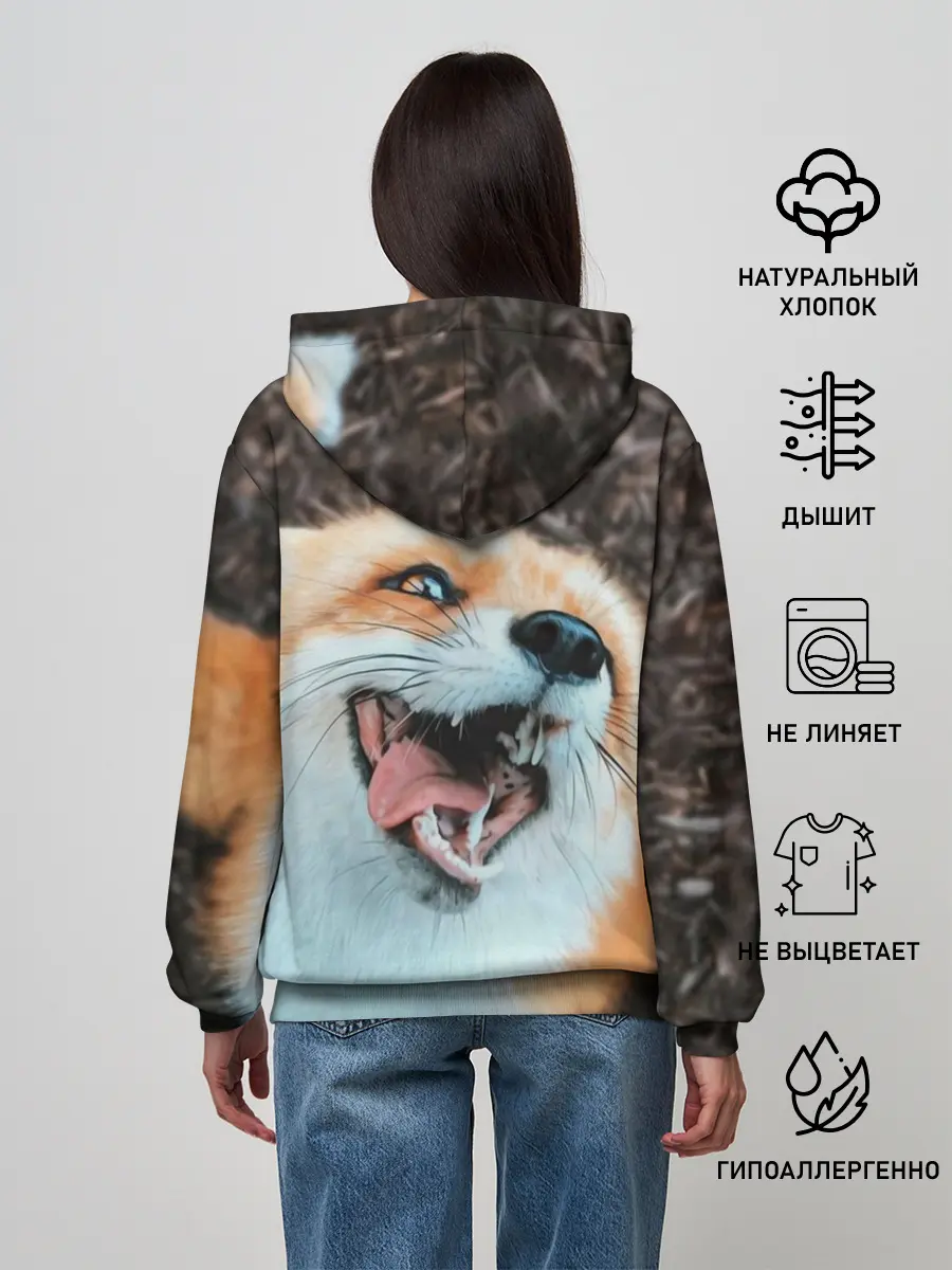 Женское худи / Довольная лиса