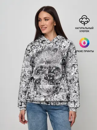 Женское худи / Череп из ахегао