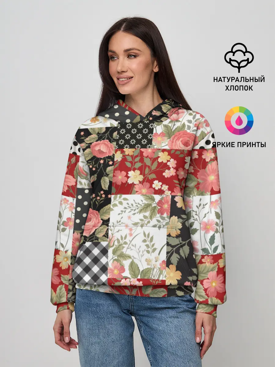 Женское худи / Лоскутный орнамент