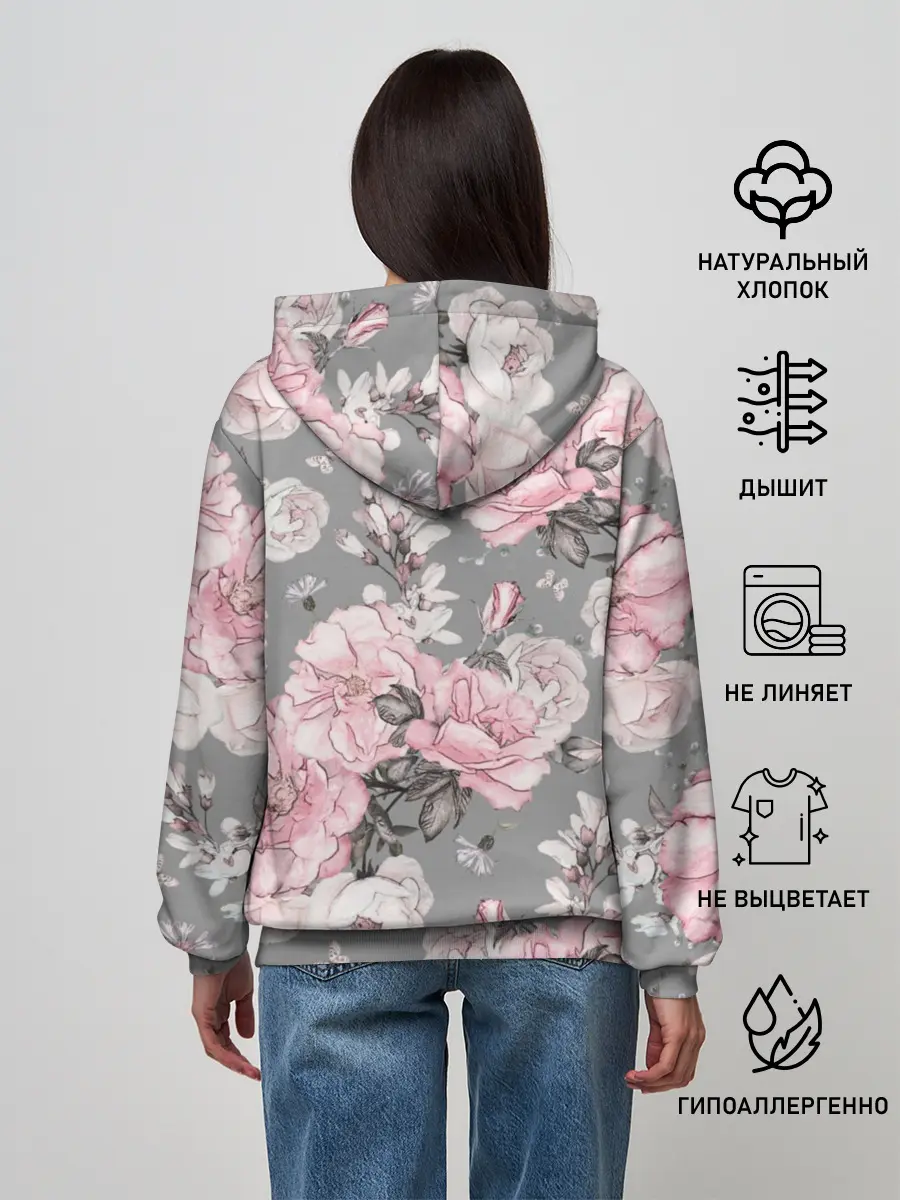 Женское худи / Розовые розы