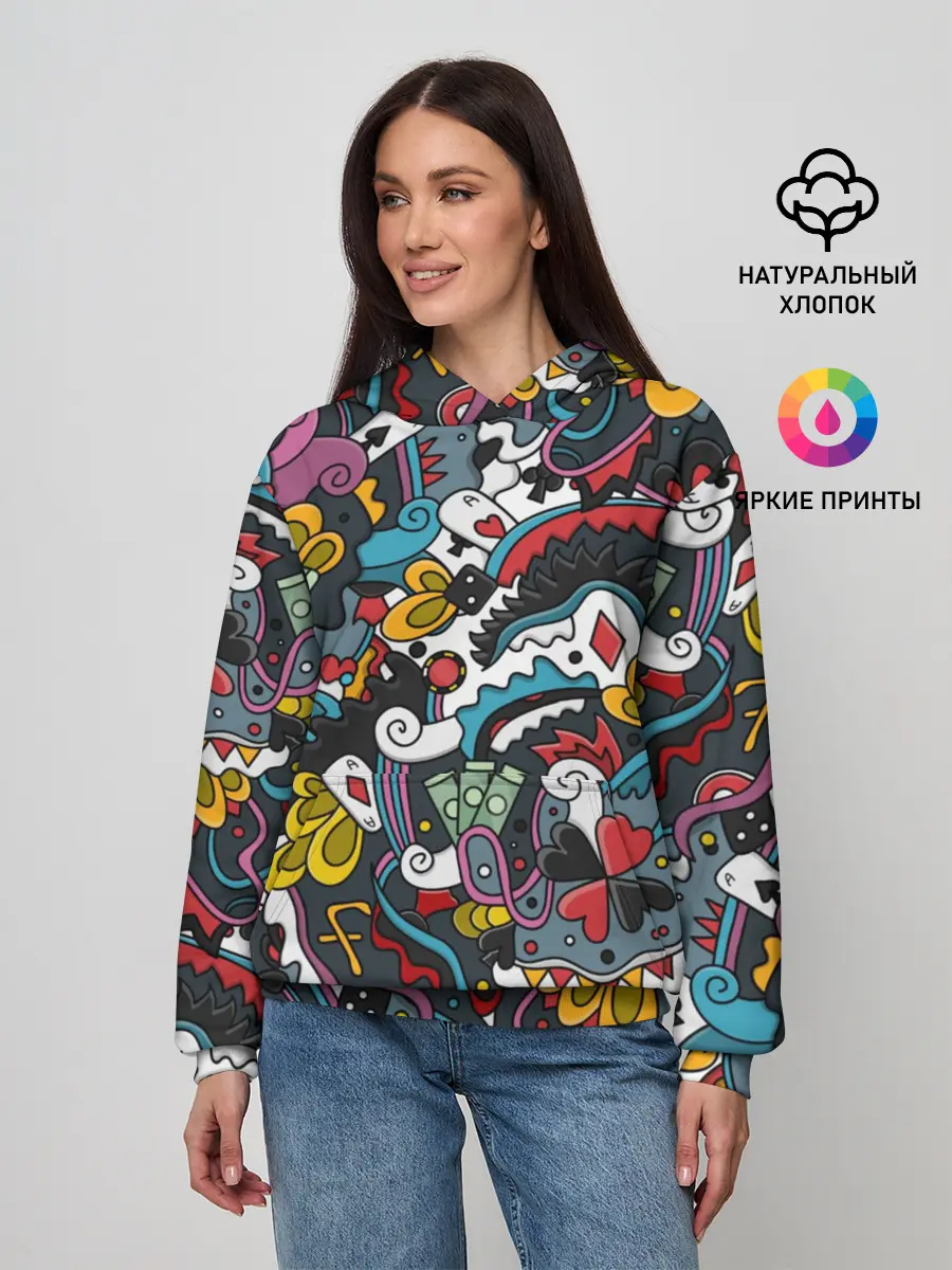 Женское худи / Покерный коллаж