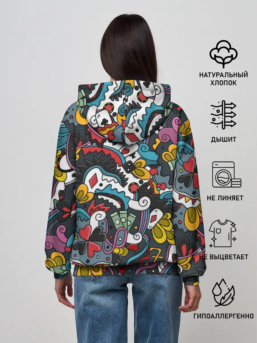 Женское худи / Покерный коллаж