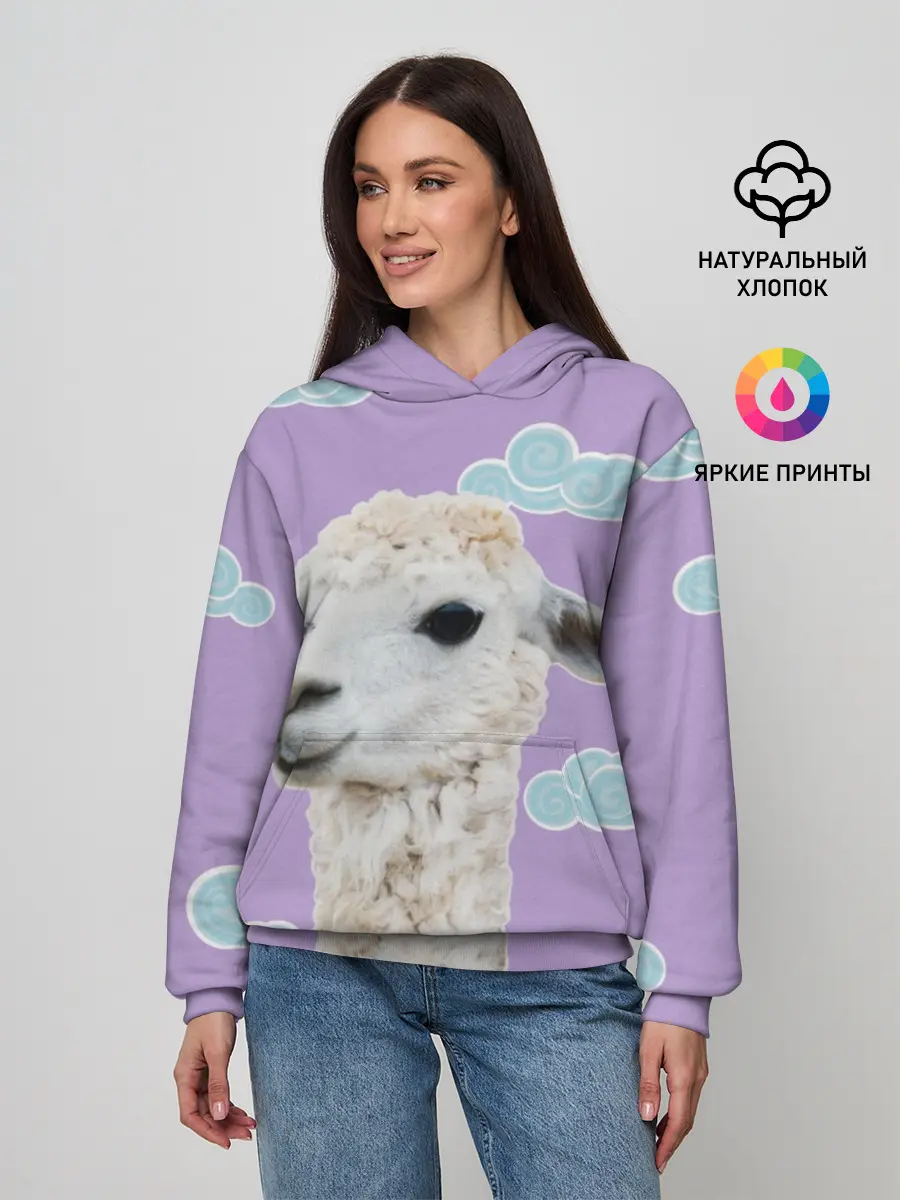 Женское худи / Облачная лама