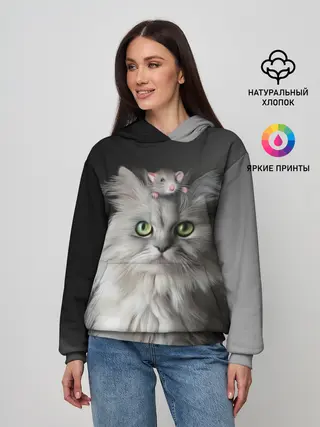 Женское худи / Кот и мышка