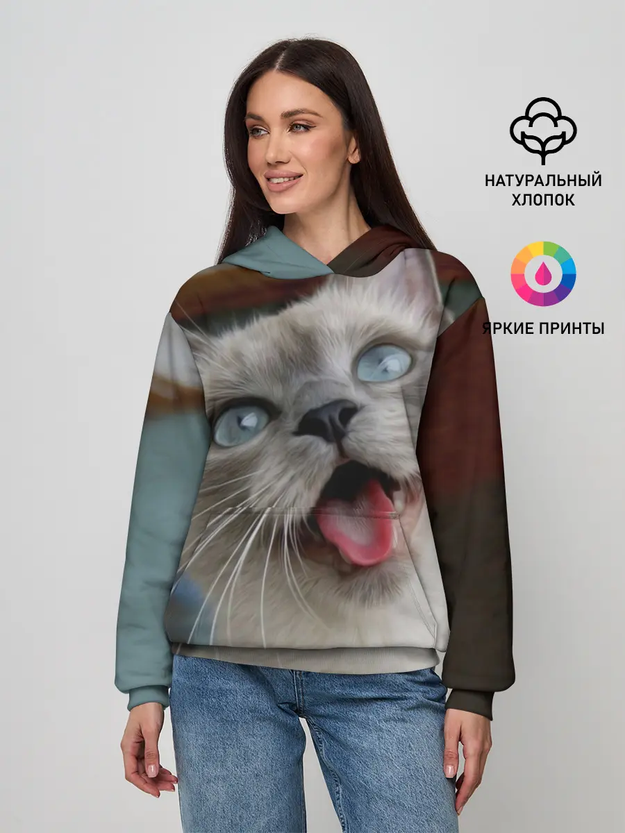Женское худи / Сиамский котенок