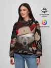 Женское худи / Медведь в ушанке