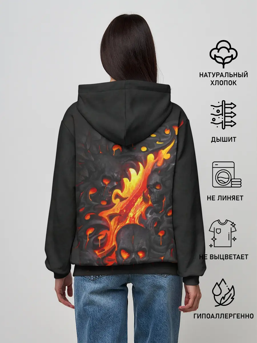 Женское худи / Skull Lava