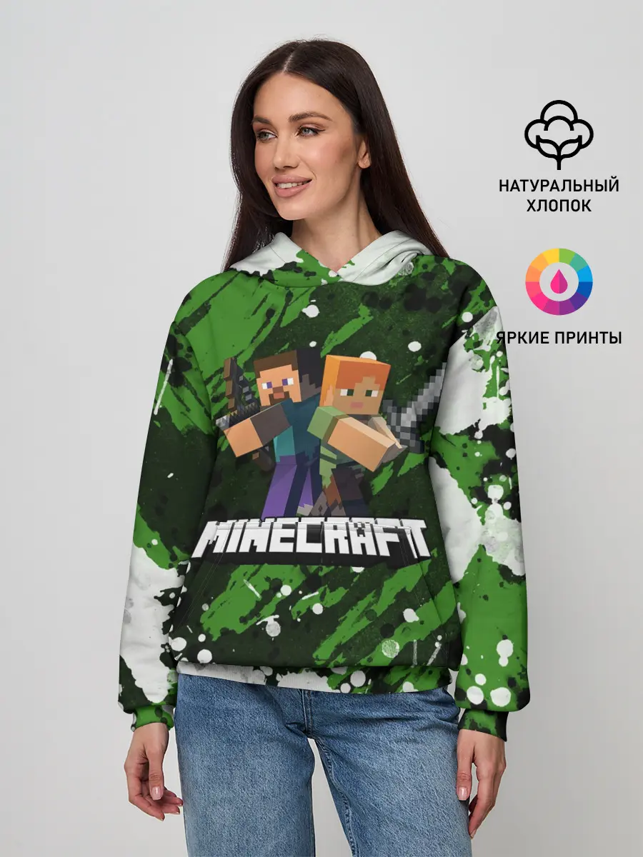 Женское худи / Minecraft / Майнкрафт