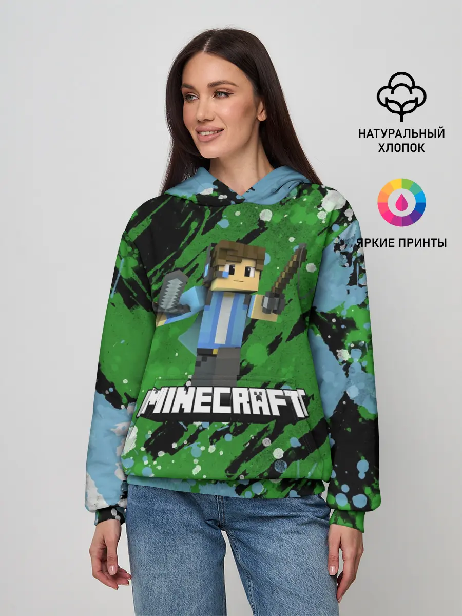Женское худи / Minecraft / Майнкрафт