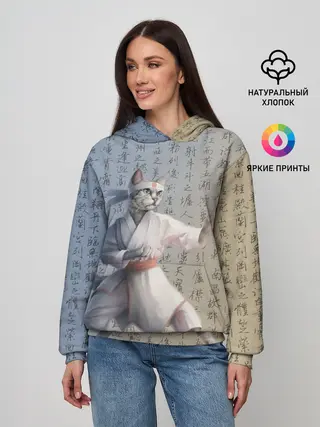 Женское худи / Karate cat