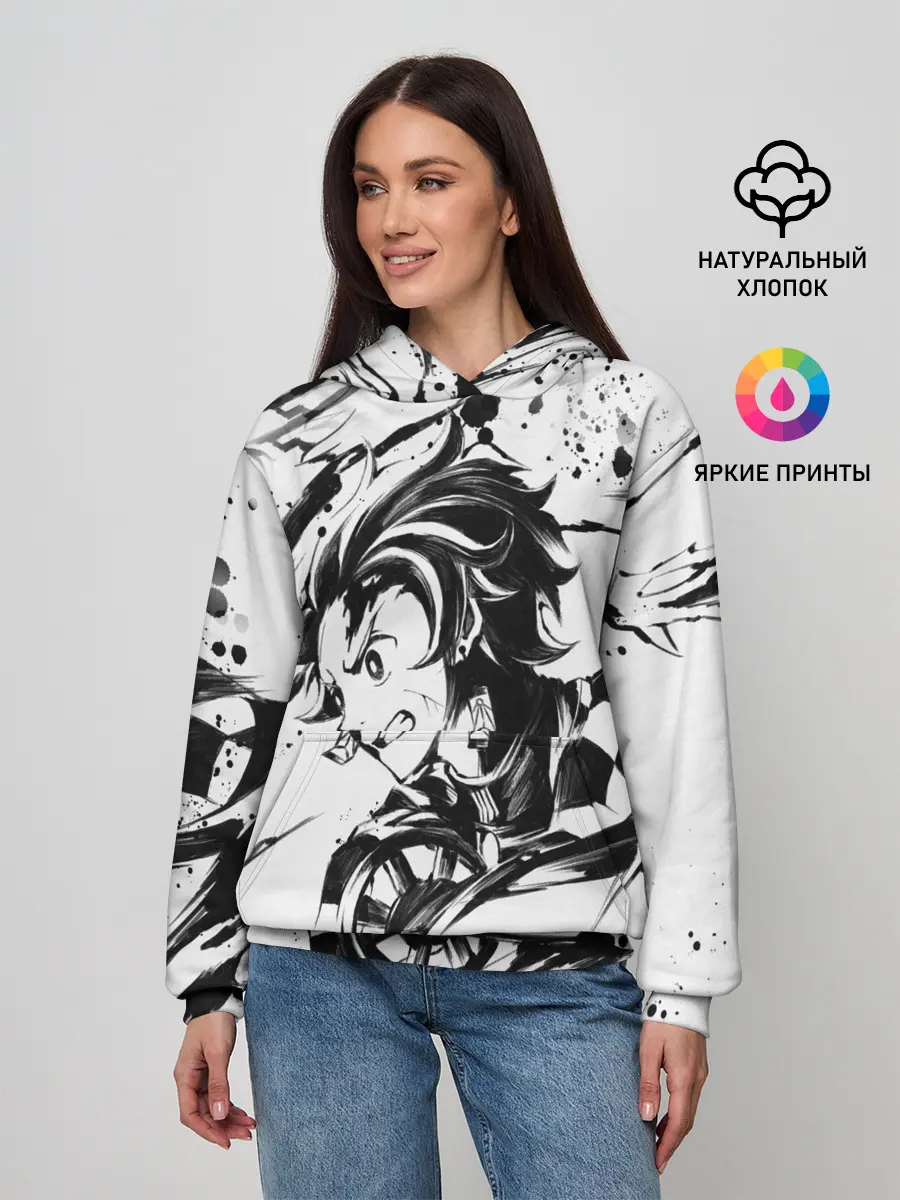 Женское худи / KIMETSU NO YAIBA TANJIRO KAMADO