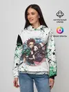 Женское худи / Брызги красок Demon Slayer