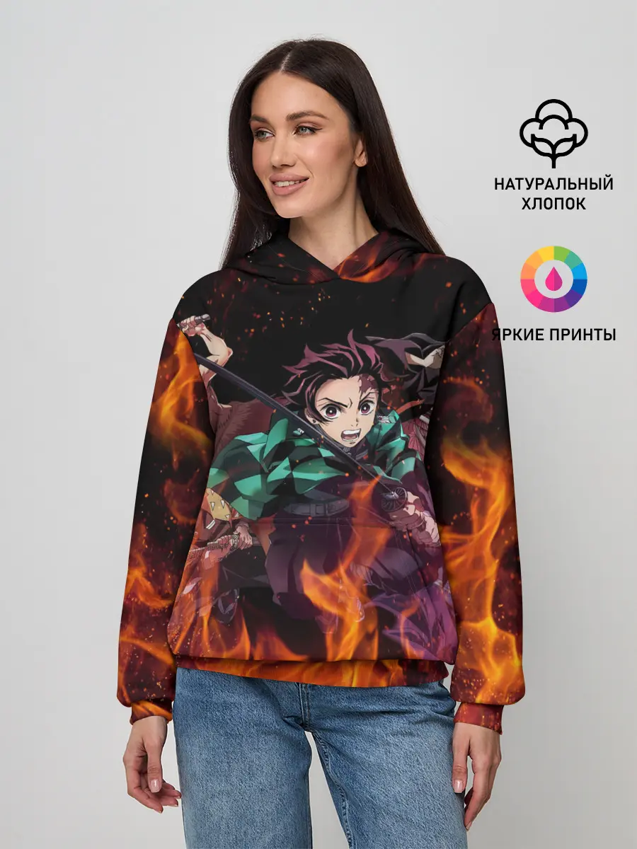 Женское худи / Kimetsu no Yaiba в огне