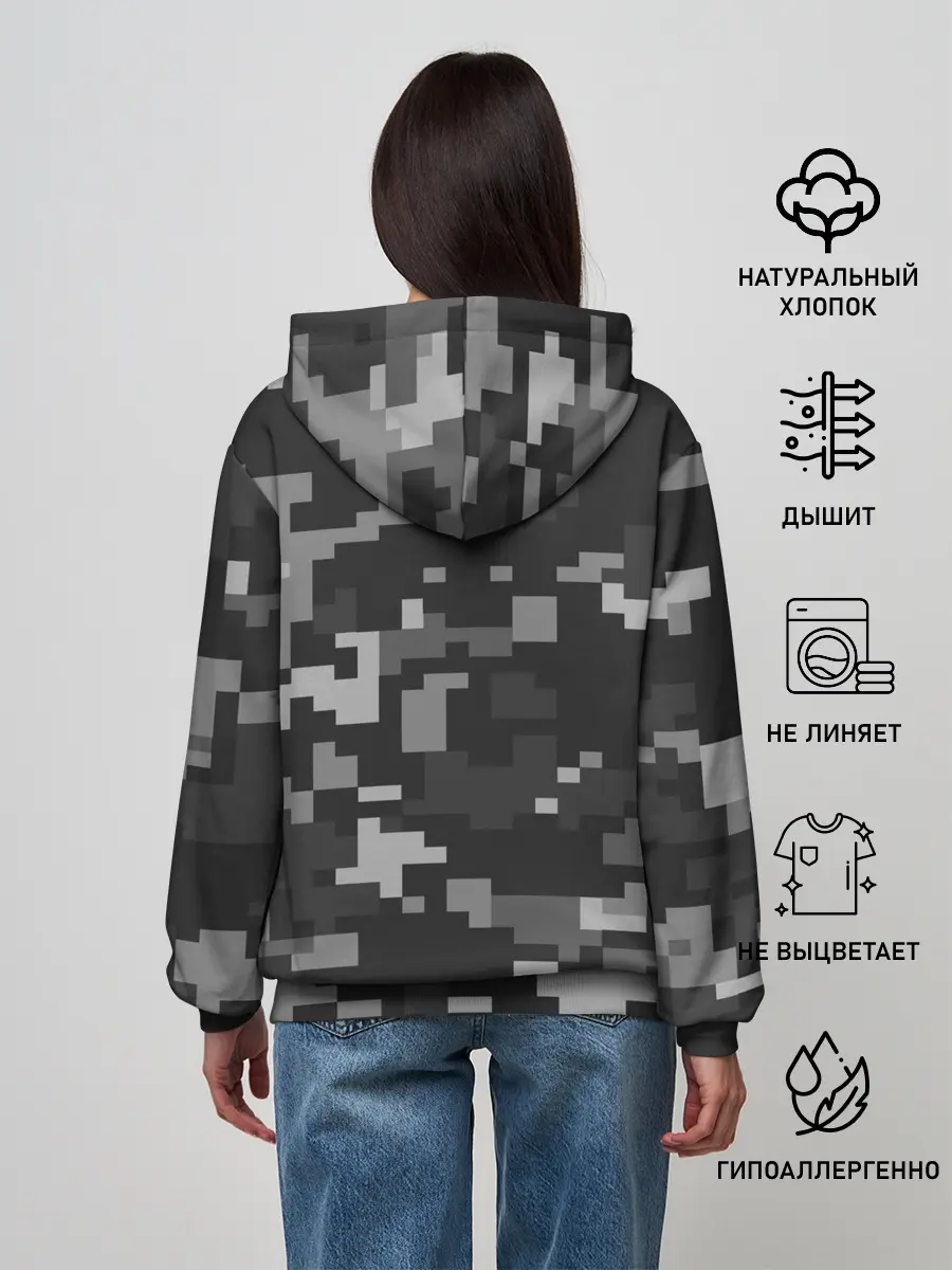 Женское худи / Пиксельный камуфляж