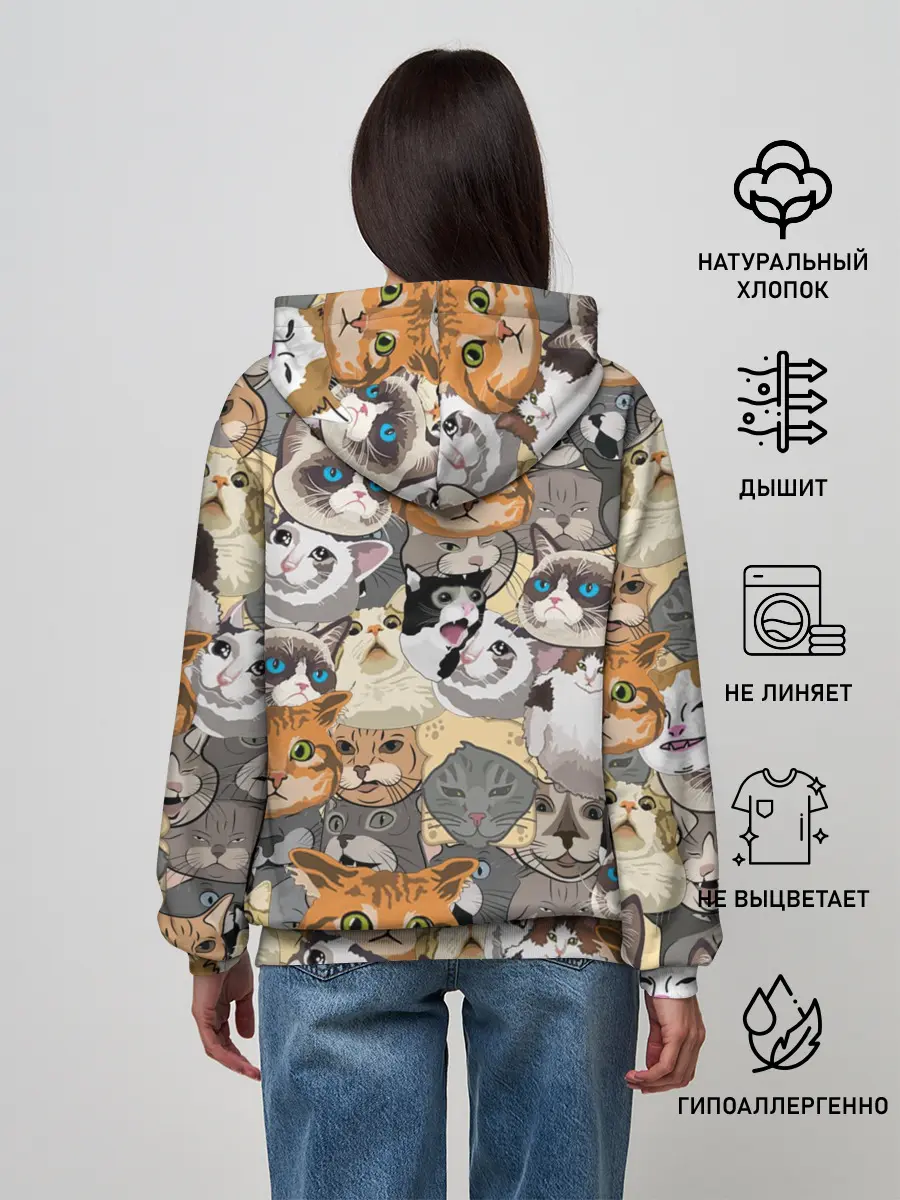 Женское худи / ALL CATS MEMES
