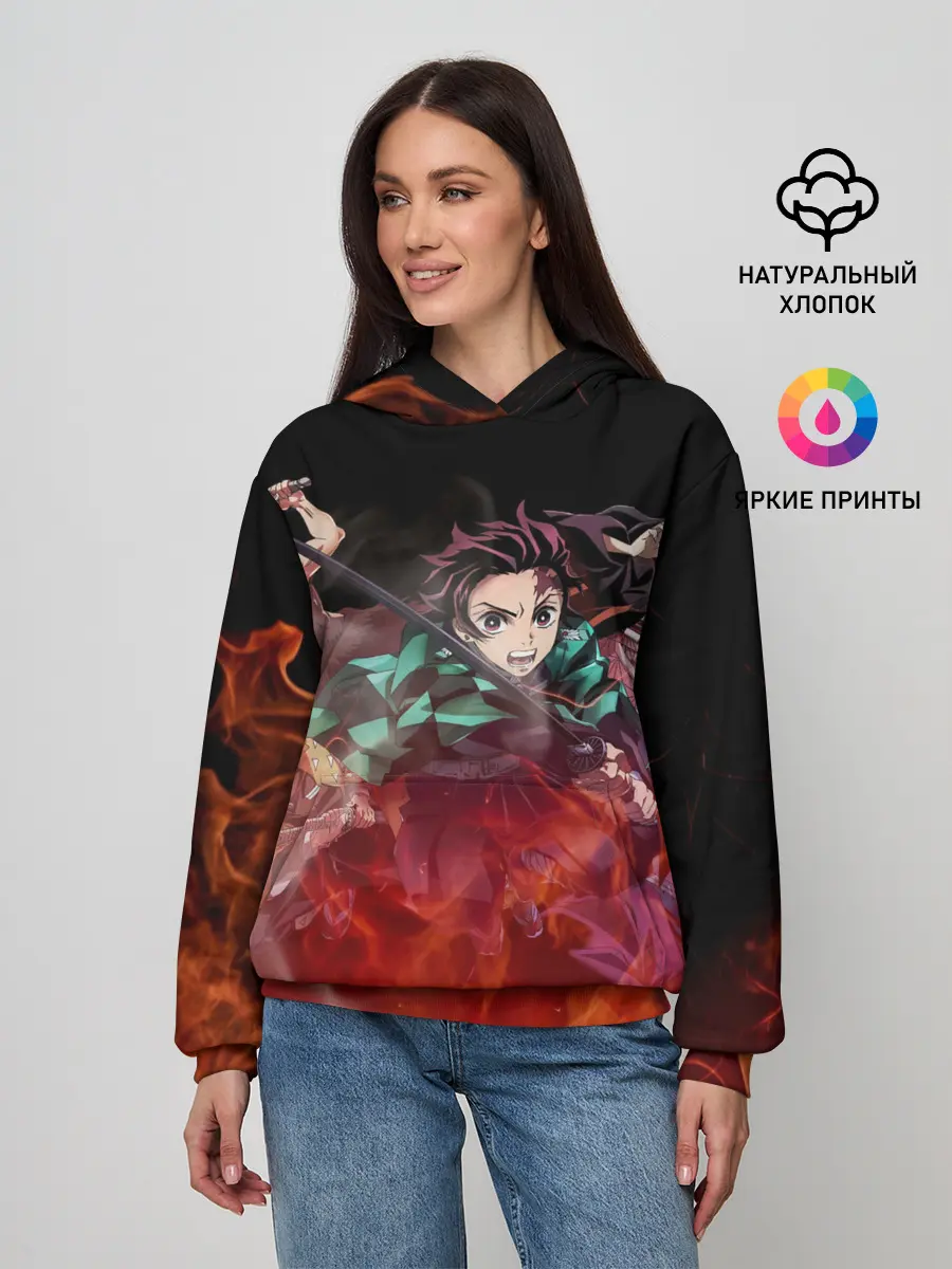 Женское худи / Kimetsu no Yaiba в пламени