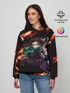 Женское худи / Kimetsu no Yaiba пламенный узор