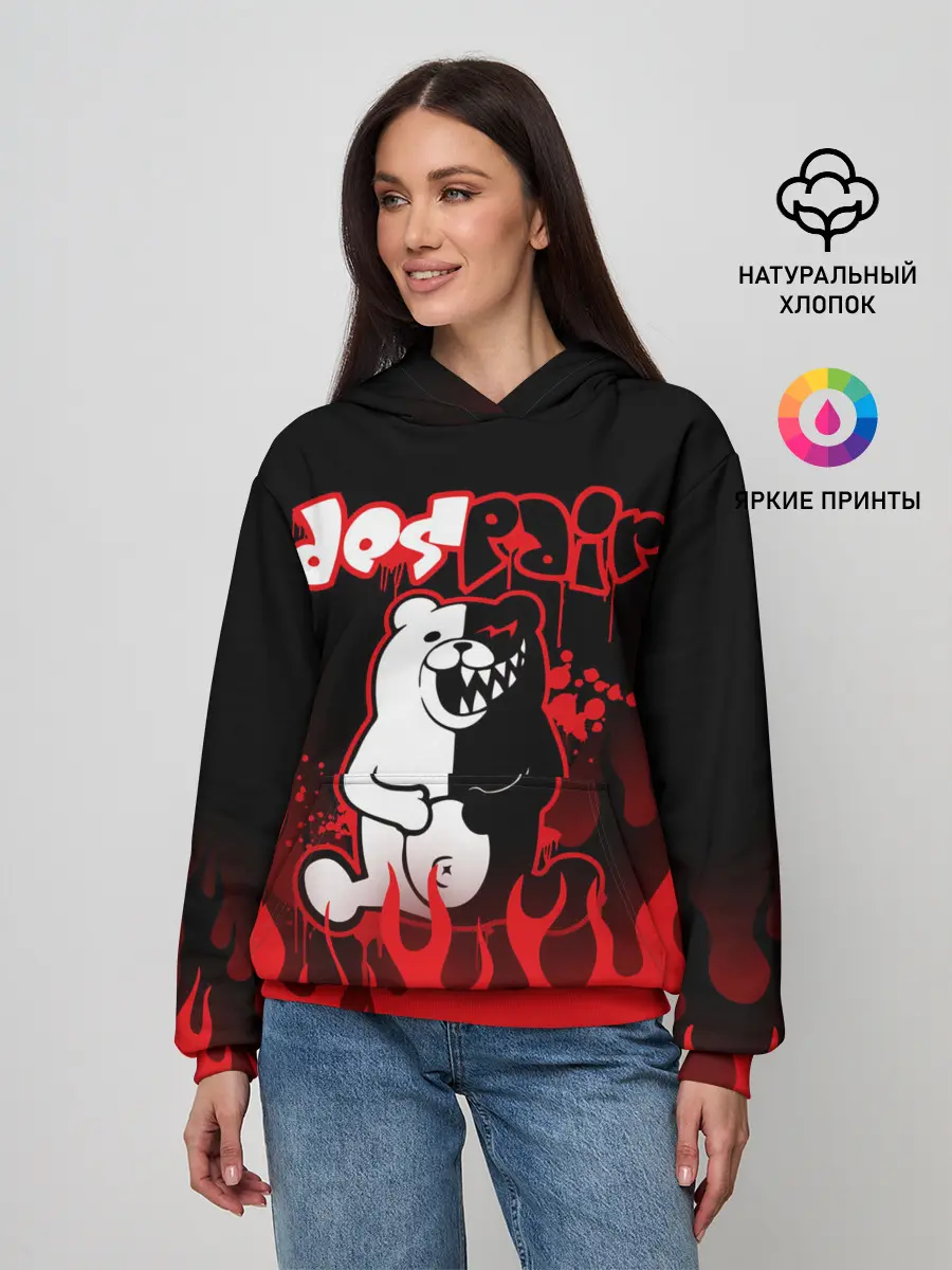 Женское худи / Монокума despair горит