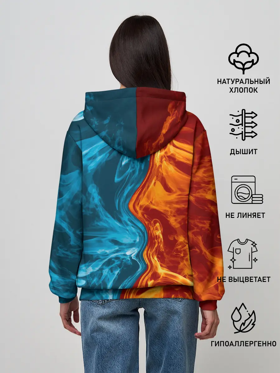Женское худи / Огонь и вода