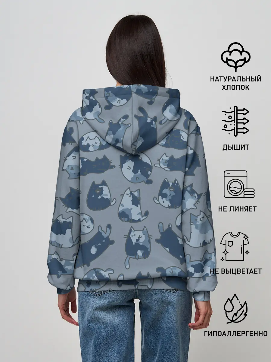 Женское худи / Камуфляж с котиками