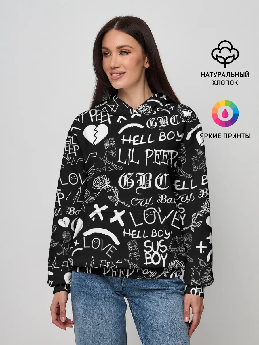 Женское худи / LIL PEEP LOGOBOMBING | ЛИЛ ПИП