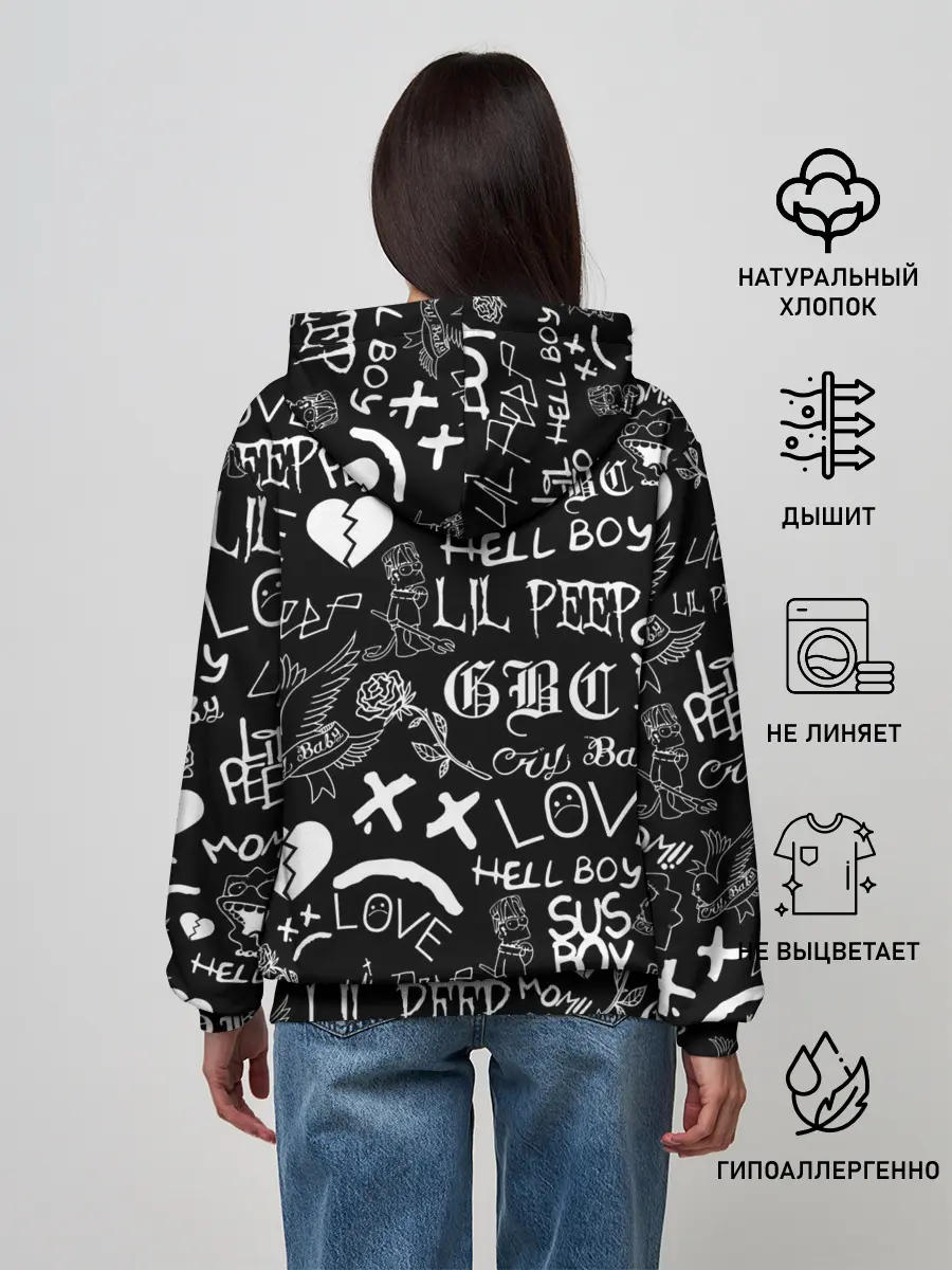 Женское худи / LIL PEEP LOGOBOMBING | ЛИЛ ПИП