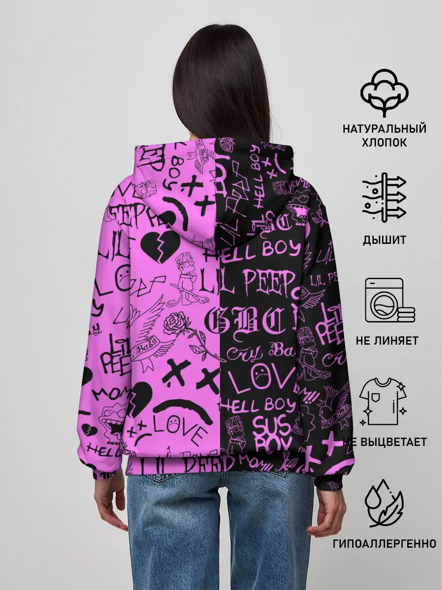 Женское худи / LIL PEEP LOGOBOMBING BLACK PINK