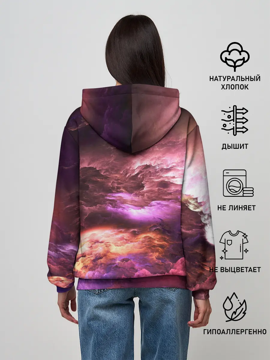 Женское худи / закат абстракция
