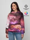 Женское худи / закат абстракция