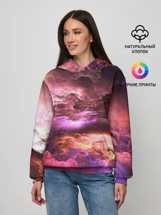 Женское худи / закат абстракция