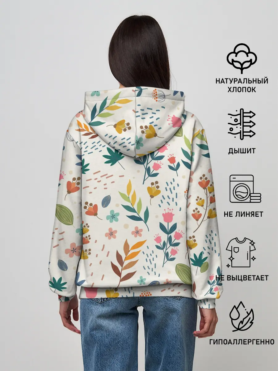 Женское худи / Цветочный орнамент