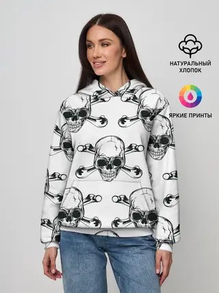 Женское худи / Череп и кости