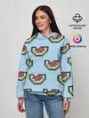 Женское худи / Пиксельный арбуз