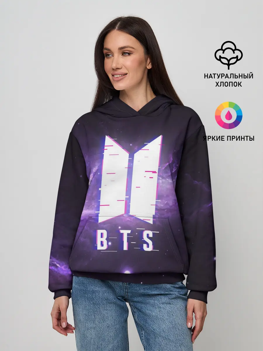 Женское худи / BTS SPACЕ 3D / БТС КОСМОС