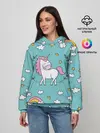 Женское худи / Единорог радуга