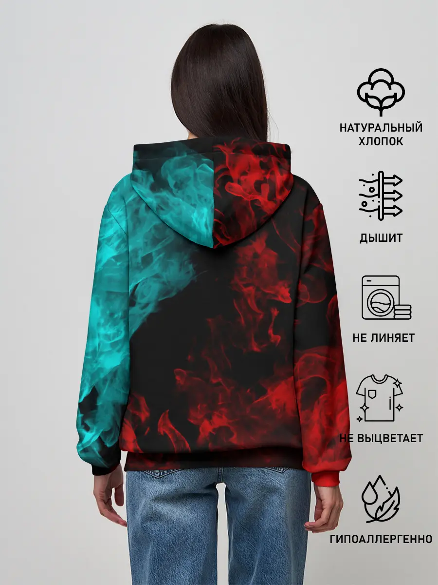 Женское худи / НЕОНОВЫЙ ОГОНЬ