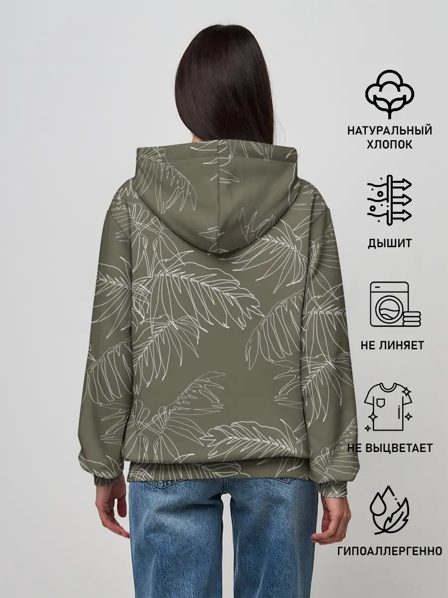 Женское худи / листья пальмы