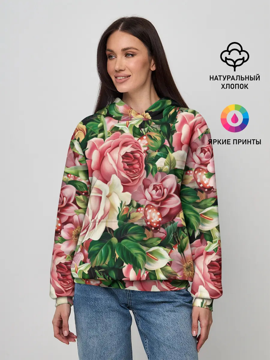 Женское худи / ЦВЕТЫ / FLOWERS / 8 МАРТА