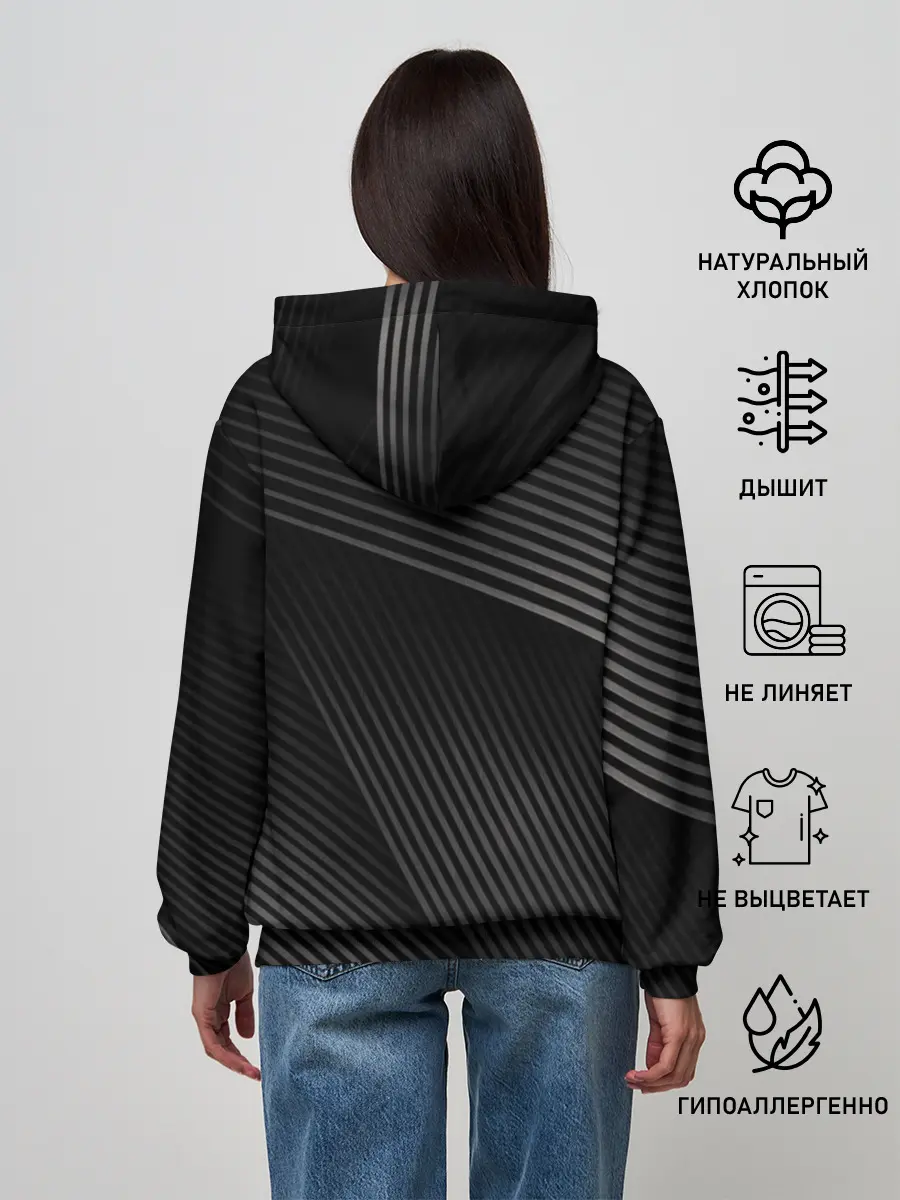 Женское худи / МЕТАЛЛИЧЕСКИЕ ПОЛОСЫ / METAL STRIPS