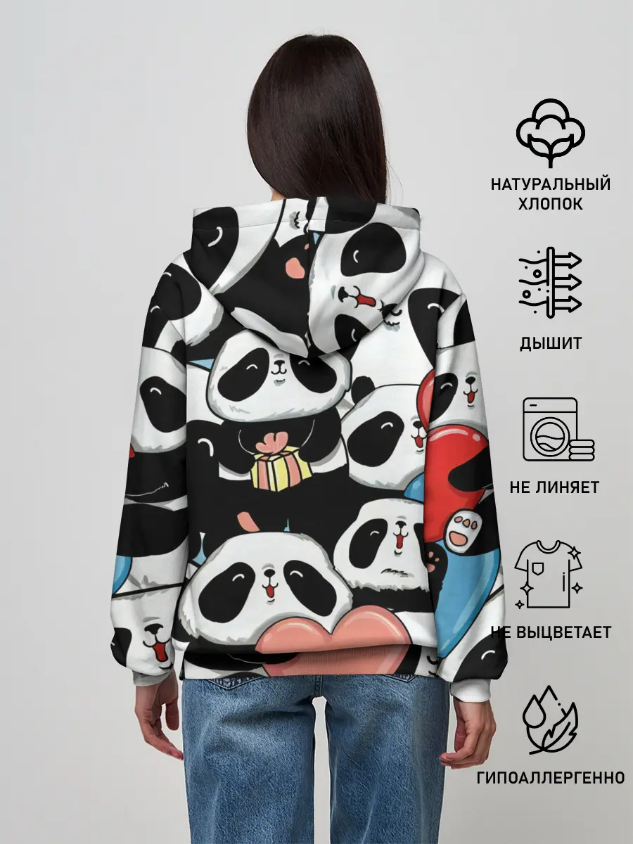 Женское худи / Панды.