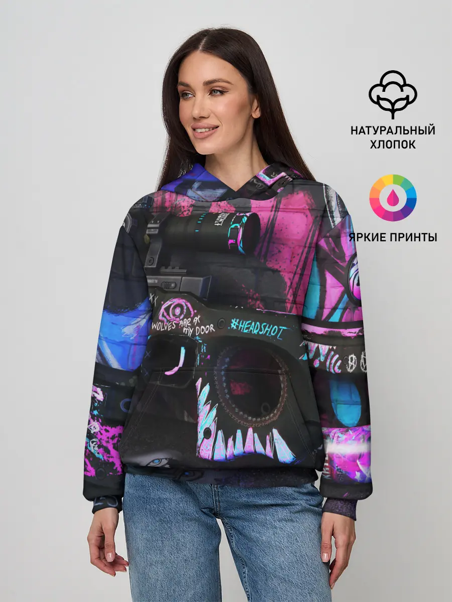 Женское худи / CS GO:НЕОНУАР