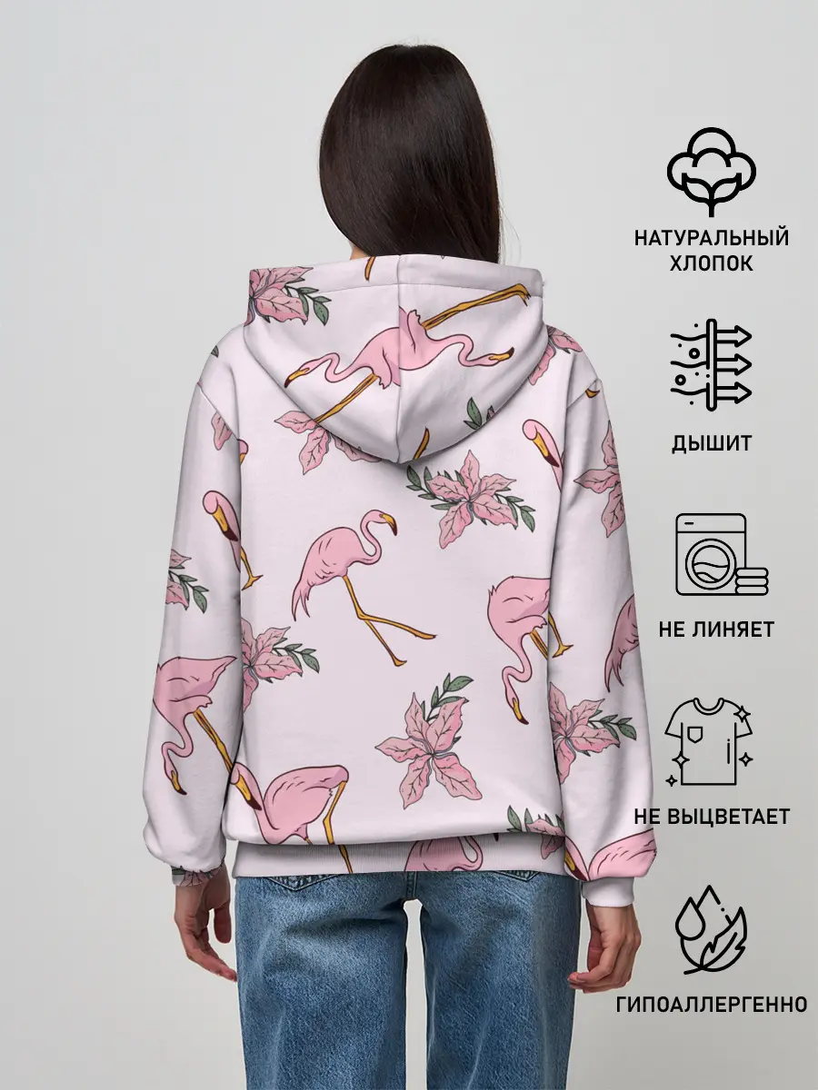 Женское худи / Розовый фламинго