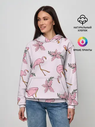 Женское худи / Розовый фламинго