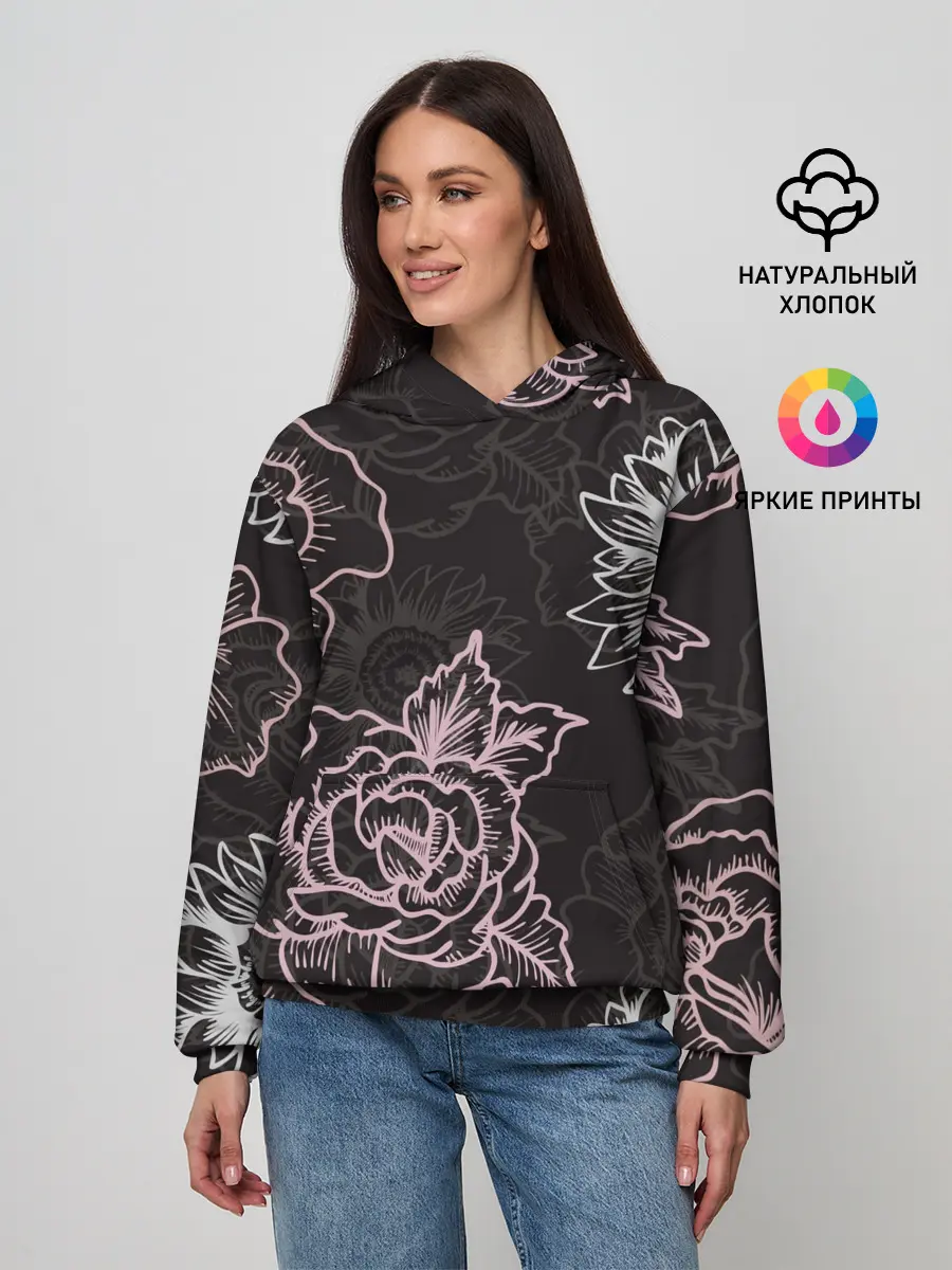 Женское худи / Цветочный узор