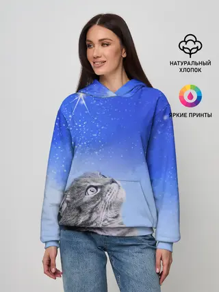 Женское худи / Кот и космос
